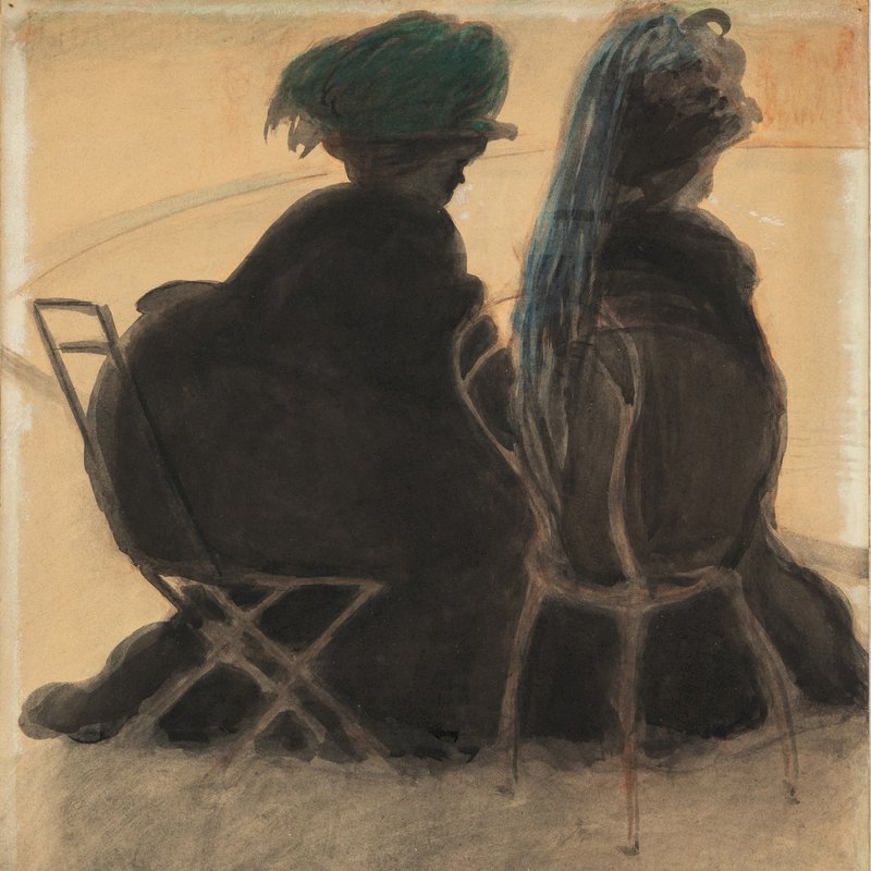 L&eacute;on Spilliaert - Au parc, deux femmes assises